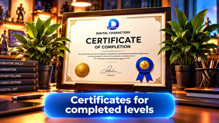 Certificates for completed levels